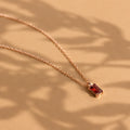 Emerald Cut Birthstone Necklace