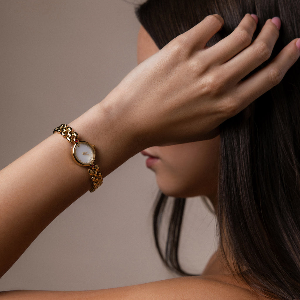 Cherry Blossom Timepiece Silver 18K Gold Plated