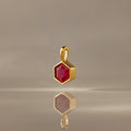 Hexagon Ruby Charm  Silver 18K Gold Plated