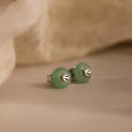 Jade Bird Studs Silver 18K Gold Plated