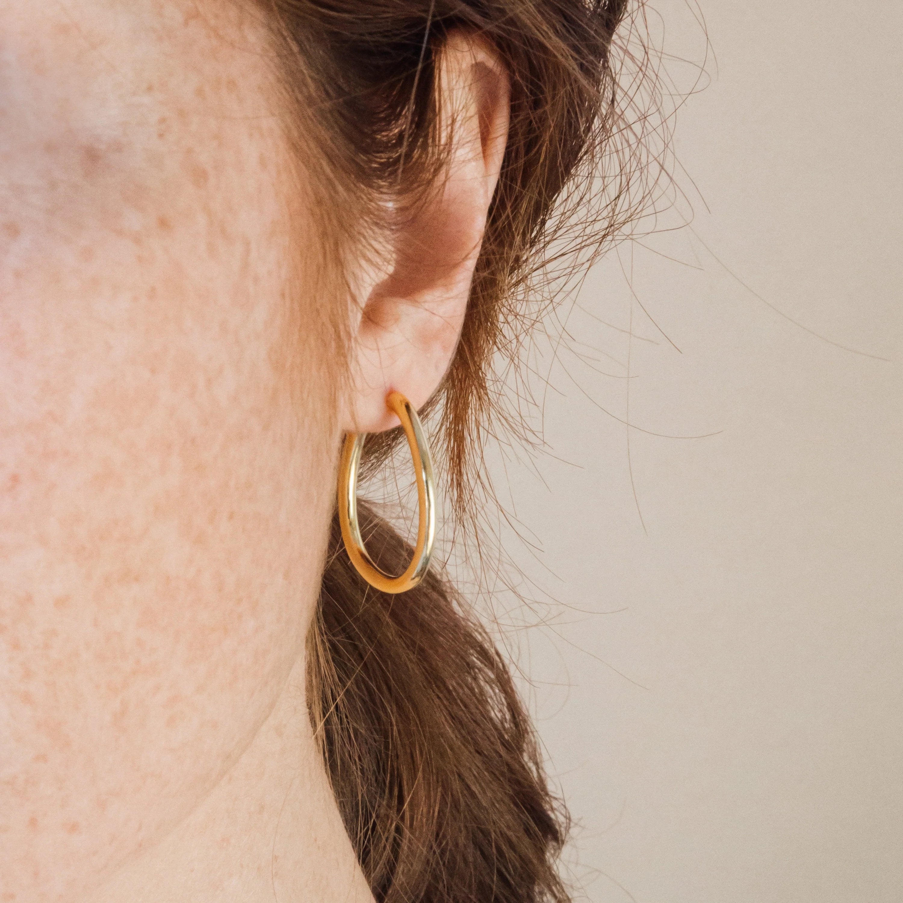 Anine Oval Hoops Silver 18K Gold Plated