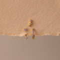 Birthstone Earring Trio Set Silver 18K Gold Plated