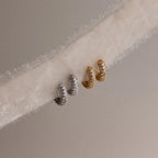 Diamond Kira Pave Huggies Silver 18K Gold Plated