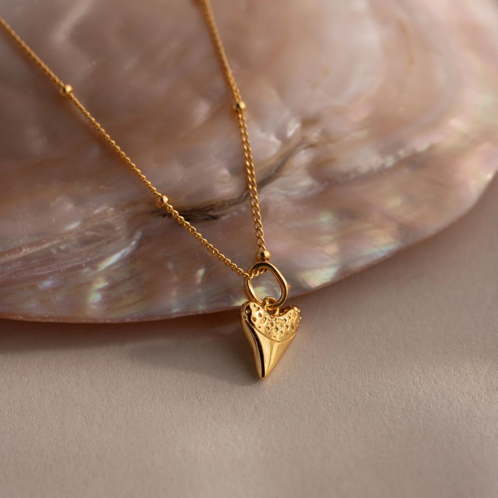 Shark Tooth Necklace Silver 18K Gold Plated