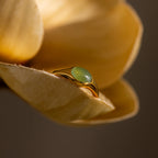 Oval Cut Jade Signet Ring Silver 18K Gold Plated