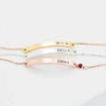 Thin Name Bar Bracelet Silver 18K Gold Plated