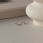Baguette Cut Birthstone Ring Silver 18K Gold Plated