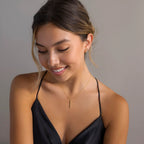 Onyx Bar Pendant Necklace Silver 18K Gold Plated