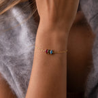 Multiple Marquise Birthstone Bracelet Silver 18K Gold Plated
