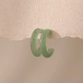 Jade Hoop Earrings Silver 18K Gold Plated