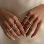 Pave Diamond Curve Ring Silver 18K Gold Plated