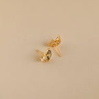 Seagrass Peridot Marquise Studs Silver 18K Gold Plated