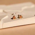 Diamond Marquise Birthstone Studs Silver 18K Gold Plated