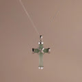 Jade Cross Necklace Silver 18K Gold Plated