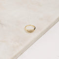 Pave Signet Ring Silver 18K Gold Plated