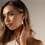 Celestial Baroque Pearl Charm Hoops Silver 18K Gold Plated