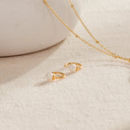 Lila Pearl Huggies Silver 18K Gold Plated