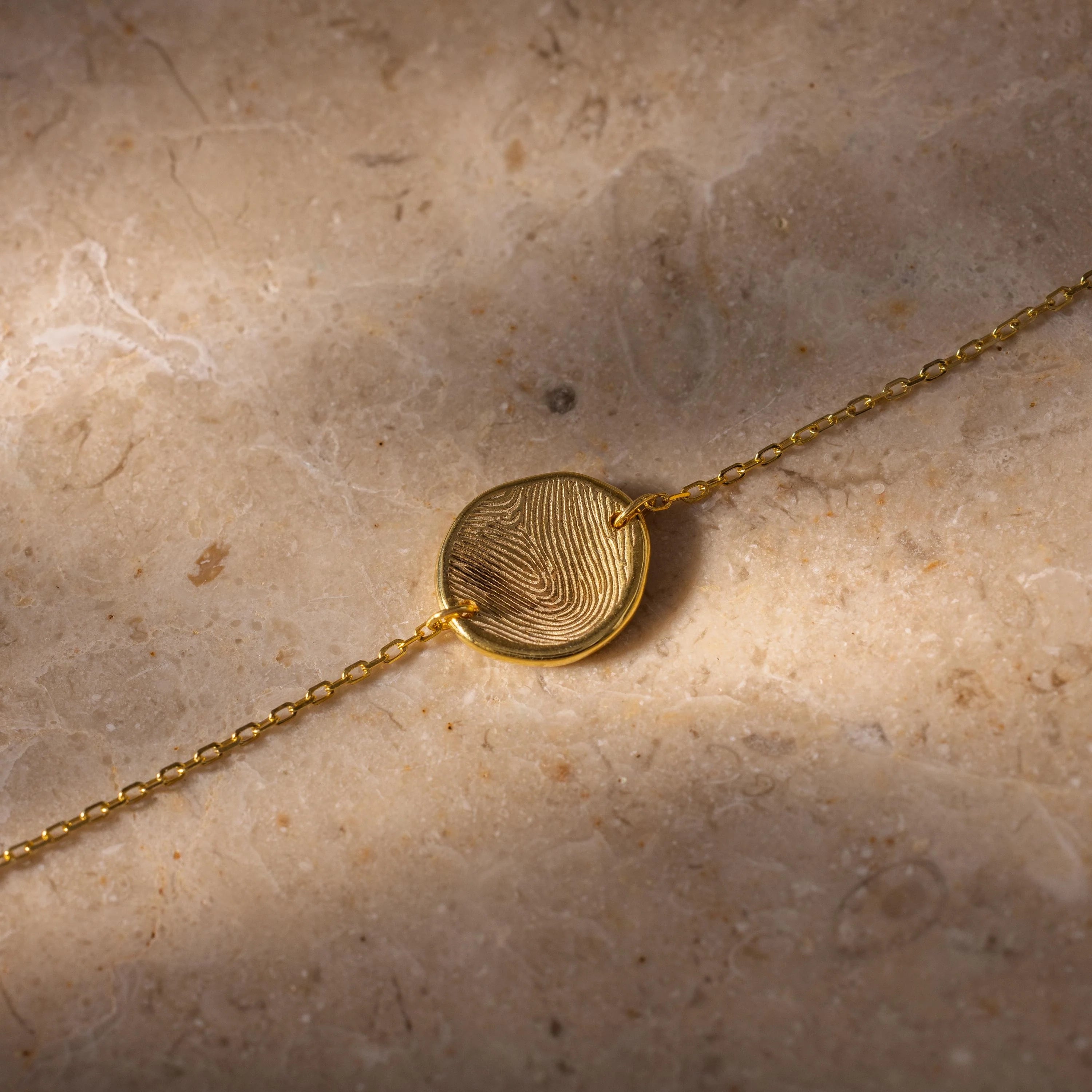 Dainty Fingerprint Bracelet Silver 18K Gold Plated