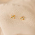 Dainty Opal Stud Earrings Set Silver 18K Gold Plated