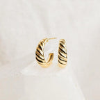 Croissant Hoops Silver 18K Gold Plated