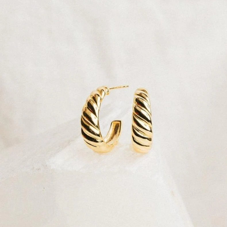 Croissant Hoops Silver 18K Gold Plated