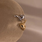 Diamond Crab Charm Silver 18K Gold Plated