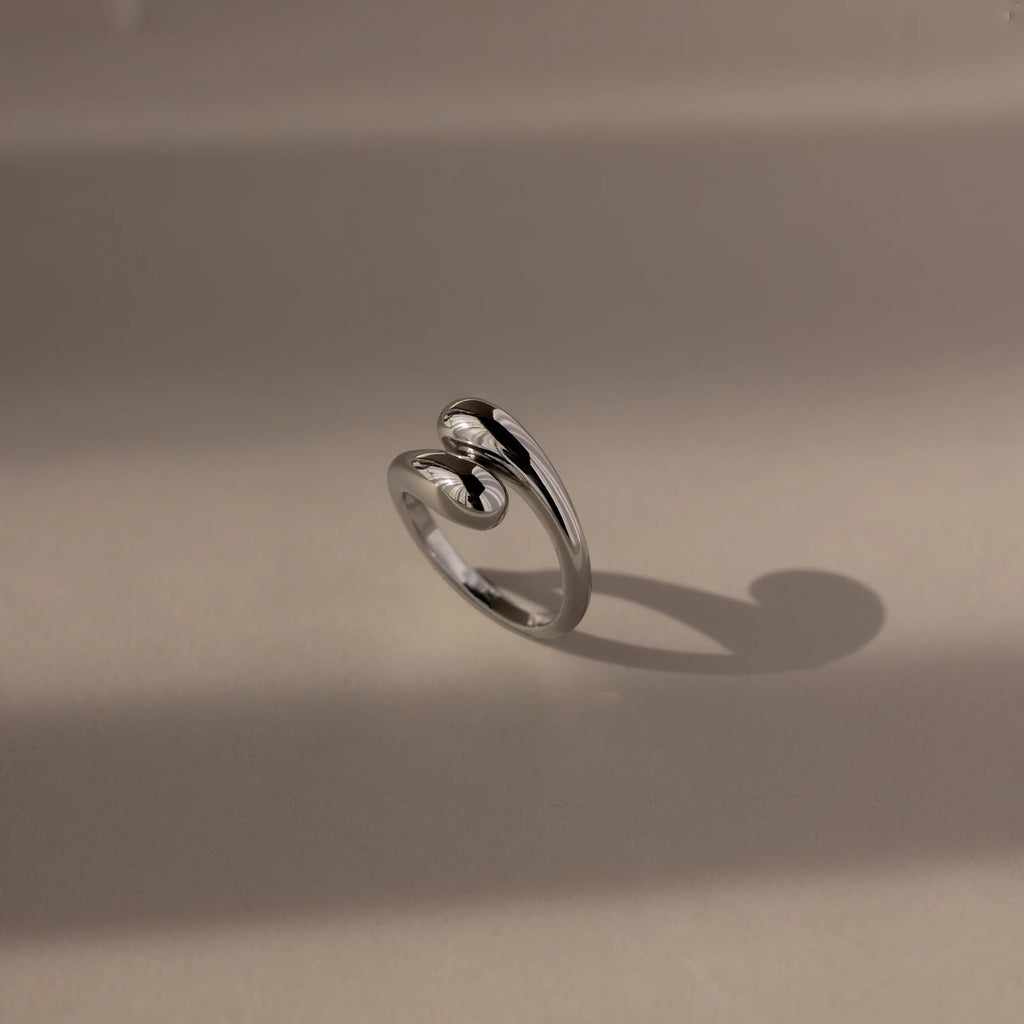 Duo Dome Ring Silver 18K Gold Plated