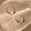 Statement Pearl Hoops  Silver 18K Gold Plated