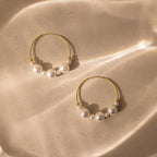 Statement Pearl Hoops  Silver 18K Gold Plated