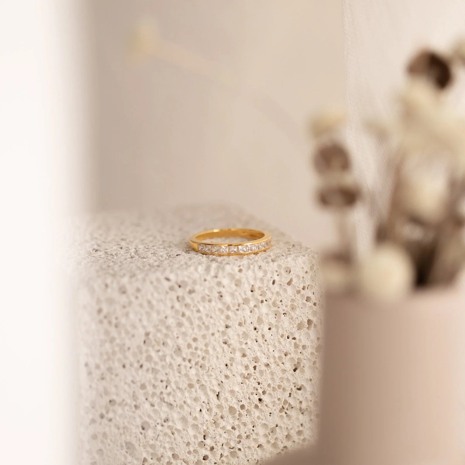 Evermore Diamond Band Silver 18K Gold Plated