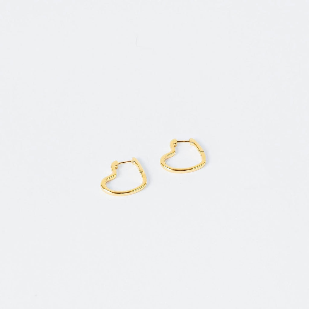Heart Hoops Silver 18K Gold Plated
