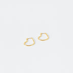 Heart Hoops Silver 18K Gold Plated