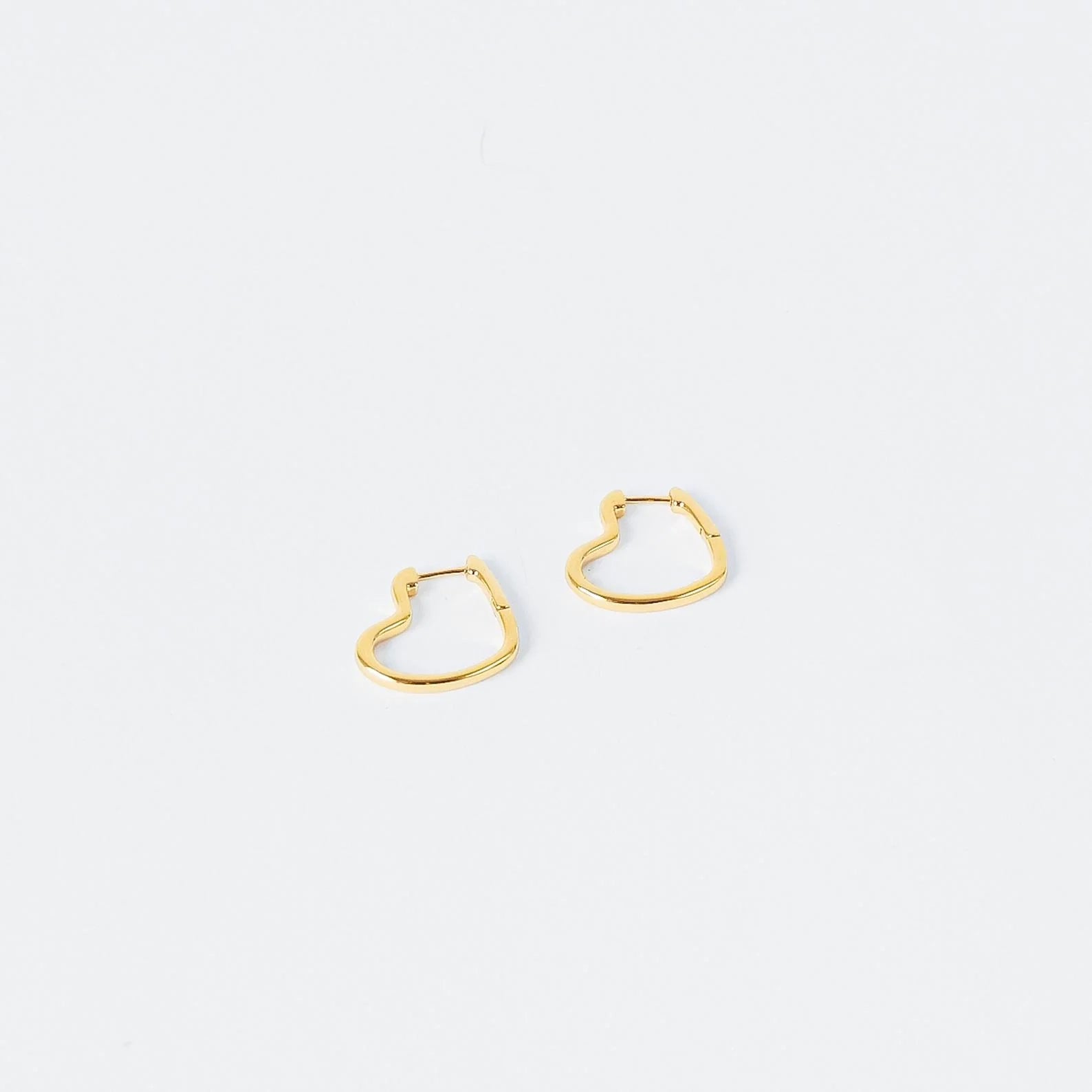 Heart Hoops Silver 18K Gold Plated