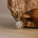 Celestial Sun Necklace Silver 18K Gold Plated