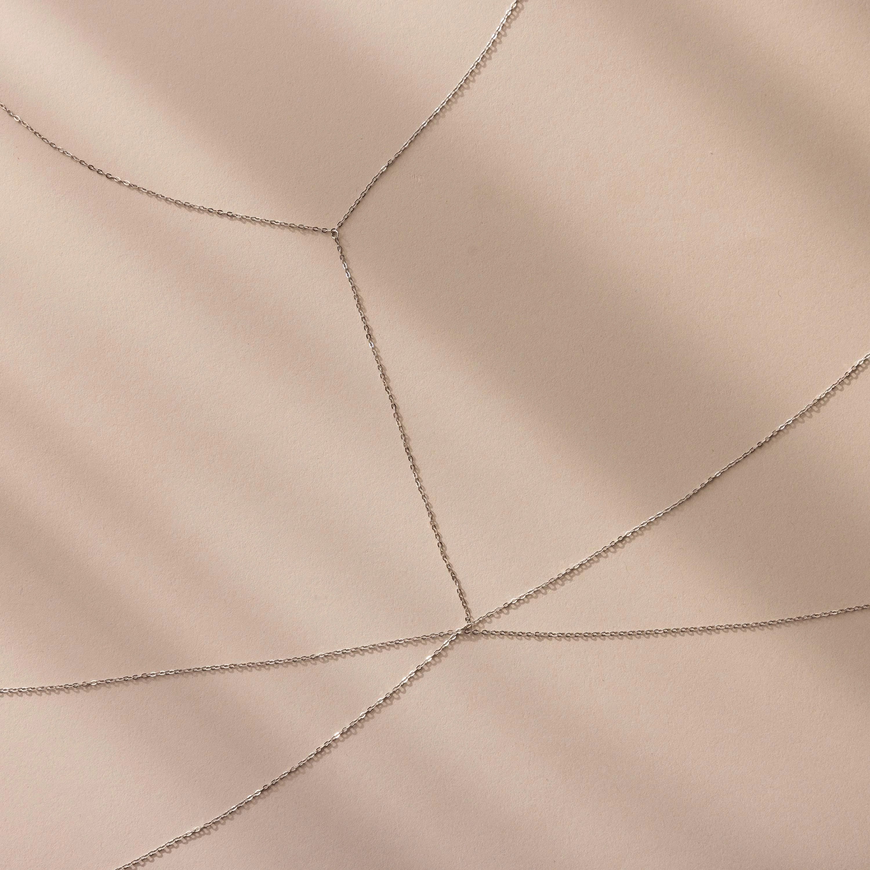 Dainty Layered Body Chain Silver 18K Gold Plated
