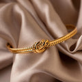Duo Knot Bangle Silver 18K Gold Plated
