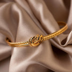 Duo Knot Bangle Silver 18K Gold Plated