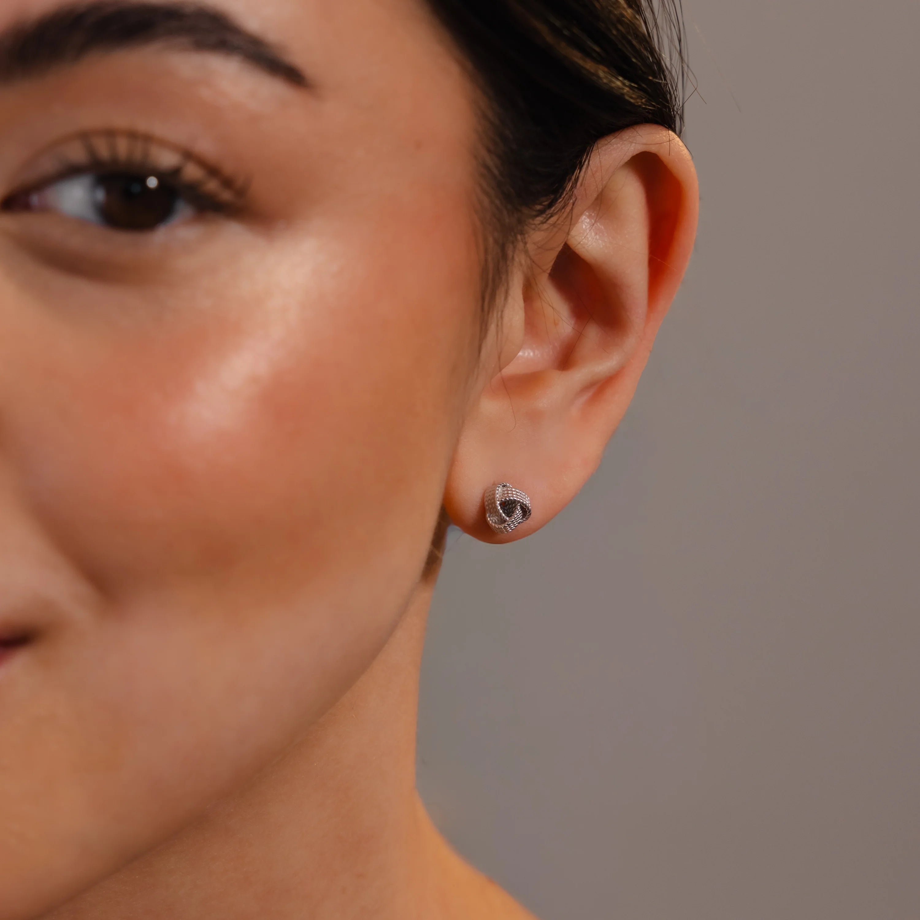 Rope Knot Studs Silver 18K Gold Plated