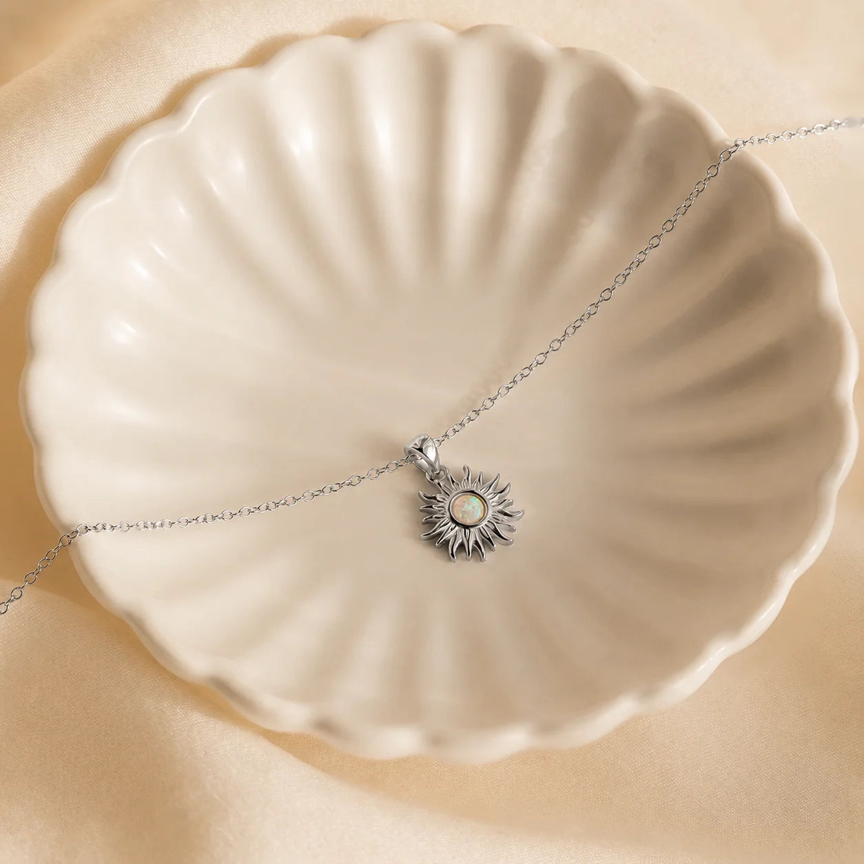 Opal Sun Necklace