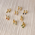 Subtle Birthstone Sparkle: Baguette Birthstone Huggie Hoops