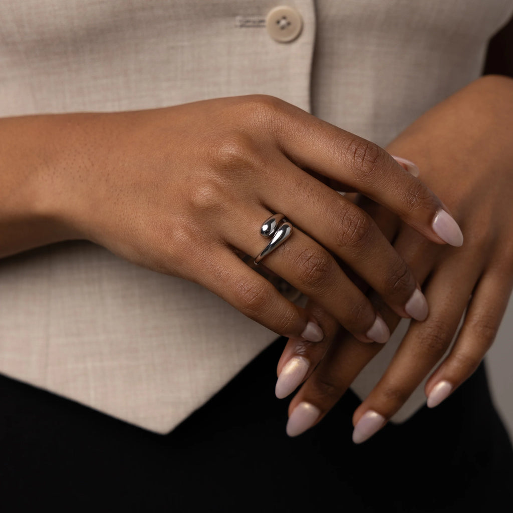 Duo Dome Ring Silver 18K Gold Plated