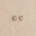 Sacred Heart Flat Back Studs Silver 18K Gold Plated