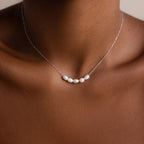 Pearl Bead Necklace Silver 18K Gold Plated