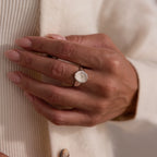 Organic Fingerprint Signet Ring Silver 18K Gold Plated