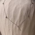 Diamond Station Necklace Silver 18K Gold Plated