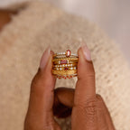 Tiny Cluster Birthstone Ring Silver 18K Gold Plated