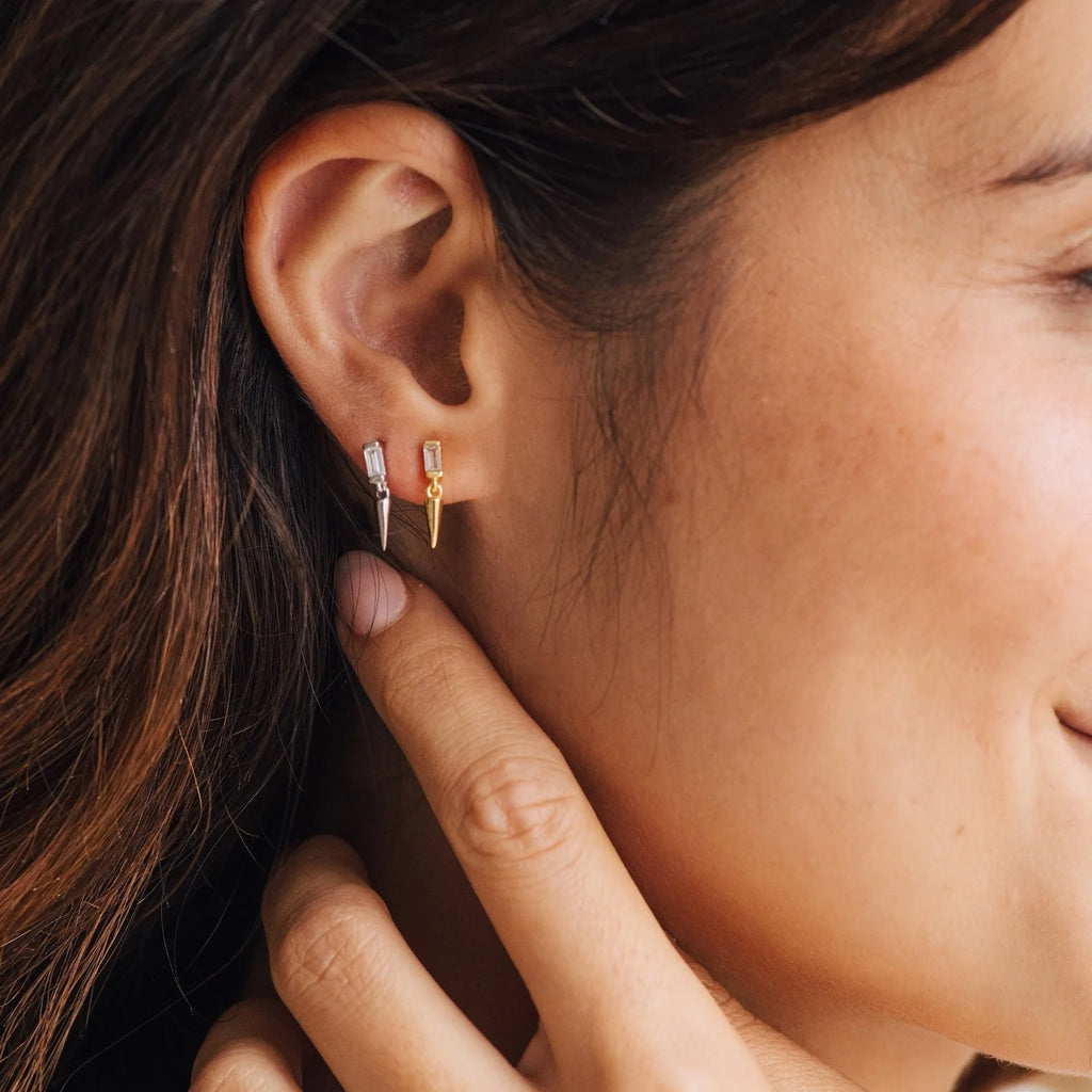 Wren Spike Studs Silver 18K Gold Plated