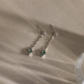 Agate Diamond Dangle Earrings  Silver 18K Gold Plated