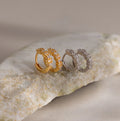 Diamond Cluster Huggies Silver 18K Gold Plated