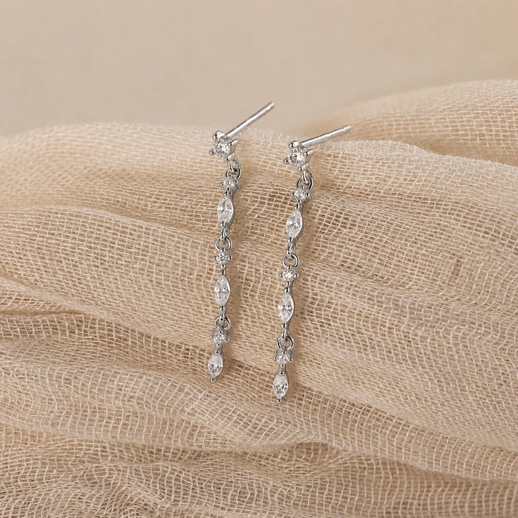 Dainty Diamond Drop Earrings